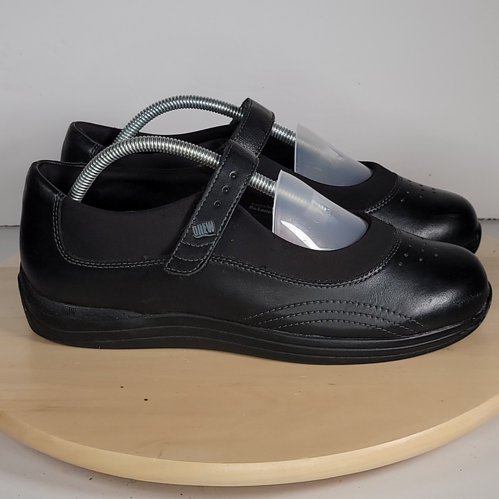 Drew Rose Womens Black Leather Mary Jane Orthopedic Diabetic Shoe Size 10 Medium